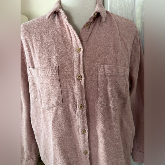 Madewell flannel sunday button down shirt, Pink Sz Medium - Picture 4 of 8